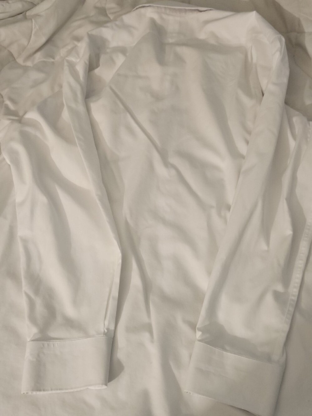 Charles Tyrwhitt White Men's Dress Shirt with Navy Label Trim 17.5 - 35 - Picture 5 of 5